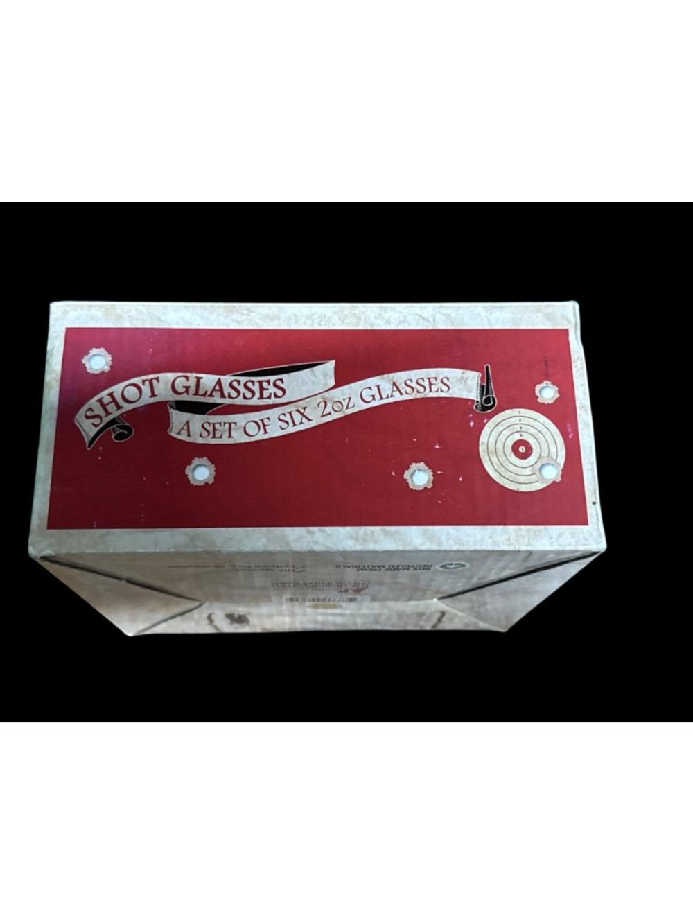 Shot Glasses 6 Piece Shot Glass Set of Targets and Bullet Holes New in Box - Picture 5 of 6